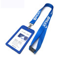 PVC ID Card Holder Sublimation Printed Lanyards Polyester Adjustable Safety Buckle Card Hoder Lanyards